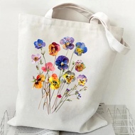 Daisy Rose Lavender Tas Graphics Canvas Tote Bag Vintage Boho Wildflowers Shopper Bag Eco Capacity T