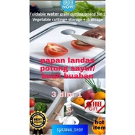 cutting board 3 in 1 - papan landas pemotong sayur, buah, basin penapis, boleh lipat.