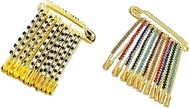 Green and Multicolor Diamonds Designer Safety pin or Saree pin set - 24 Pcs
