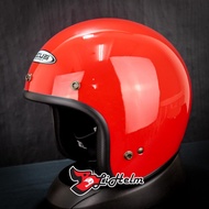 ZEUS ZS385 SOLID DARK RED HELMET | ZS 385C RETRO CLASSIC