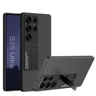 New For Samsung S25Ultra Casing S25Ultra S25Plus S25 Ultra-thin Plain Leather Stand Phone Case