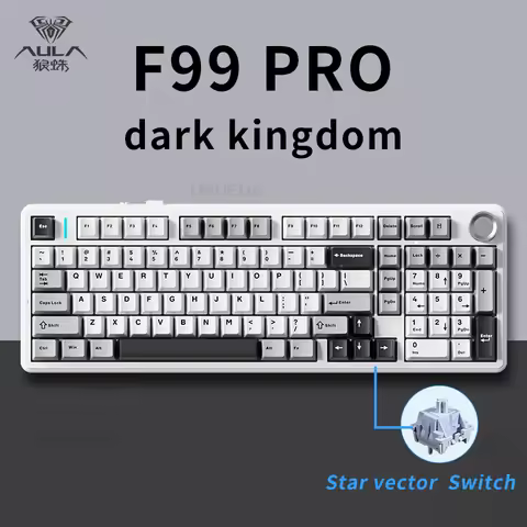 Aula F99 Gaming Mechanical Keyboard Three Mode 2.4g Wireless Bluetooth Wired Hot Swap PBT Gasket RGB
