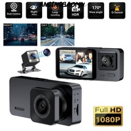 ANGINGBAOMN Car DVR, HD Recording 3 Channels Vehicle Recorder,  IR Night Vision 360° View Car Dashca