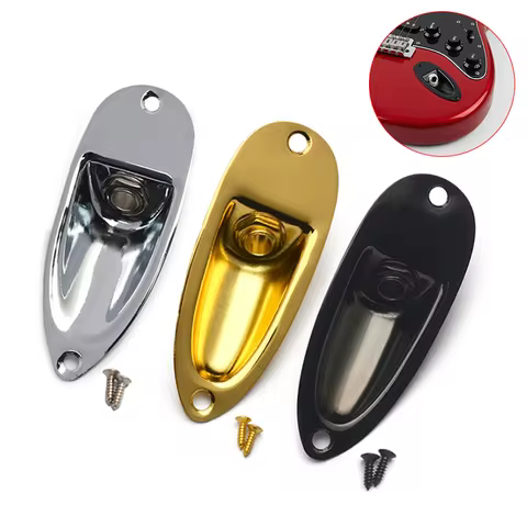 Guitar Input Jack Socket Plate Output Loaded Boat Style 1/4 Inch with Screws for Fender Stratocaster