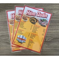 Plastic laminated A4/A3 Menu/peamen designed upon request (PLEASE MESSAGE SHOP FOR 24/7 DESIGN)