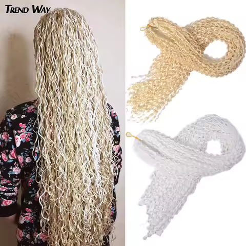 Trend Way 25inch 50g/Package Synthetic Extensions Braiding Hair Blonde For Women 25inch Curly Box Br