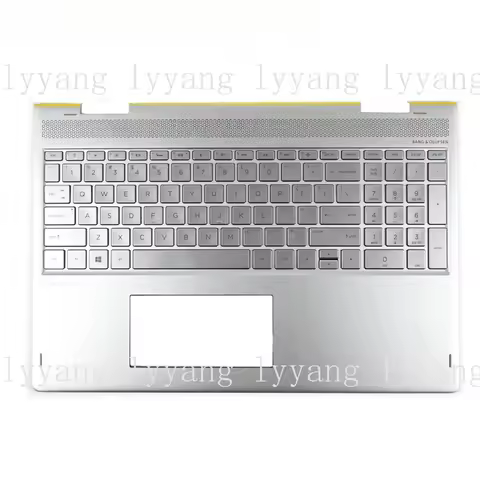 f For HP Envy X360 15-BP Palmrest Backlit Keyboard Silver 934640-001 Upper Case