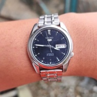 Seik0 5 SNK357K1 transparent caseback 7S26‐01V0 Dark Blue Dial Automatic