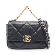 【二手】香奈兒 (Chanel) CHANEL 單背包 19 Dixneuf Matelassé 2WAY AS1160 黑色皮革 CHANEL19 Matelassé 鏈條肩背包 女士二手 A