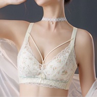 Camellia Rotten AB Cup Lace Comfortable Push-Up Anti-Sagging Underwear Women Receiving Breasts No St