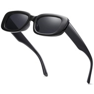 Vintage Rectangle Sunglasses for Women Men 90s Fashion Narrow Square Frame Eyewear UV400 Protection