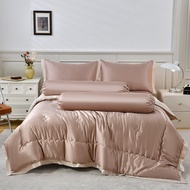 ZENTIA ชุดเครื่องนอนผ้าแพรพรีเมี่ยม ใหม่ล่าสุดสีพื้นทูโทน ลื่น เย็นสบาย ทอหนา 500 เส้นด้าย กันไรฝุ่น