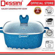 DESSINI ITALY 32CM Casserole Die Cast Aluminium Non Stick Pot Bowl Pan Cookware Tool with Cover Peri