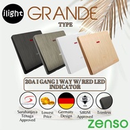 ZENSO GRANDE WHITE 1G1W 2G1W 3G1W 4G1W 13A FLAT MULTIPLE 20A SWITCH & SOCKET