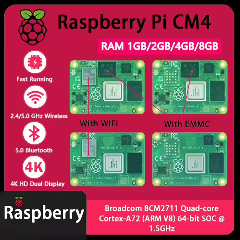 Raspberry Pi CM4 1GB/2GB/4GB/8GB RAM Rpi ComputeModule 4 4GB/8GB/16GB/32GB EMMC Wifi Optional Origin