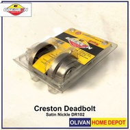 CRESTON Double Cylinder Deadbolt Satin Nickel Round DR102