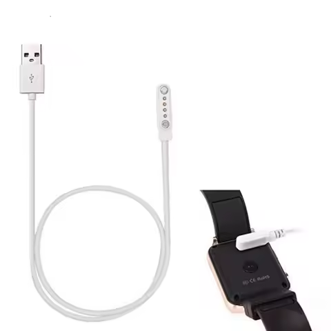 Magnetic Charger Cable 4 Pins 7.62mm for KW88 KW98 KW99 GT88 GT68 Y95 KW18 Q100 Q750 Smart watch USB