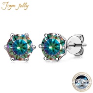 1/2/4CT VVS D Color Moissanite Russian Cut 8H8A Lab Diamond Stud Earrings For Women S925 Sterling Si