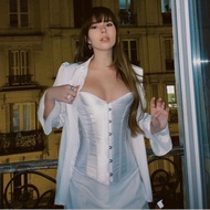 Áo Corset Trơn Trắng (Có Sẵn) Corset Lụa Satin Cao Cấp Latex Corset siết eo chuẩn from dáng đẹp Full