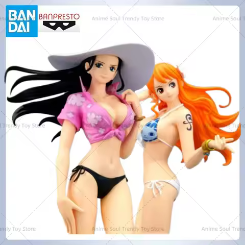 In Stock Bandai Original BANPRESTO ONEPIECE Anime GLITTER&GLAMOURS -NICO ROBIN&NAMI Action Figures T