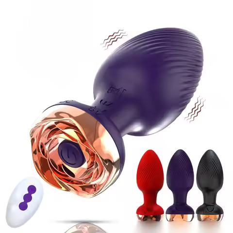 Backyard Wireless Remote Control Anal Plug Vibrator Rose Masturbator Adult Products Store