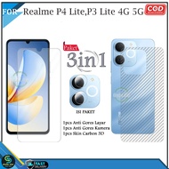 LAYAR 3in1 Tempered Glass Clear Realme P4 Lite P3 Lite 4G 5G Full Screen Cover