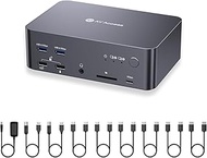(Desktop only) AV Access KVM Switch 3 Monitors 2 Computers 8K@60Hz, with 6 DP Cables, DisplayPort 2.