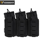 IDOGEAR ยุทธวิธี LSR 9Mm 556ซองกระสุน Triple กระเป๋า Mag Mag Carrier MOLLE กระเป๋าเลเซอร์ตัดถุงกระเป