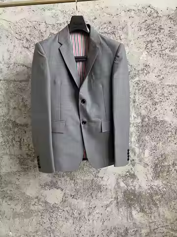 TOP-YAMAMOTO grey fitted wool Business suit
