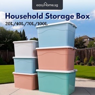 40L 70L 100L Large Plastic Storage Box with Lid - Clothes Organiser / Storage Container