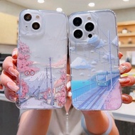 Anime Scenery Sunset Casing Compatible For iPhone 14 15 Plus 13 11 12 Pro Max iPhone 7 8 6 6s Plus X