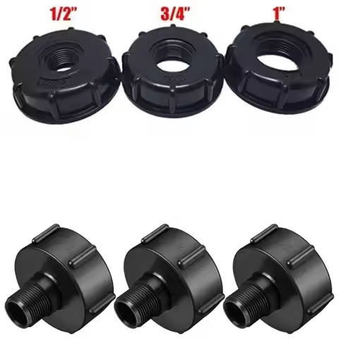 IBC Tank Adapter S60 x 1/2" 3/4' 1" 1.5 2" 63/75/80/100mm Thread Connector Ton Barrel Connect 1000 L