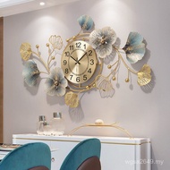 Silent Light Luxury Clock Living Room Home Creative Chinese Style Atmospheric Clock Wall Watch Wall 