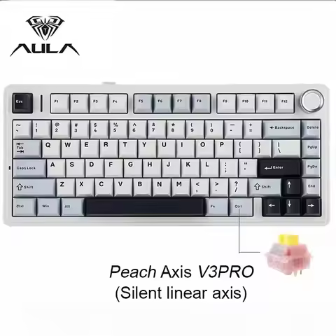 AULA F75 Gaming Keyboard RGB Wireless Bluetooth/2.4G 75% Layout Gasket Structure Hot Swap Esports Me