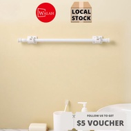 Telescopic Pole Multi Purpose Extendable Sticks Clothes Hanger Rods Punch-free Shower Curtain Rod White