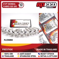 Set Baut CVT Vario 125 Vario 150 Old Keyless New Flower Probolt Stainless Steel King Nut Thailand Or