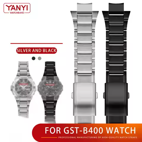 Stainless Steel Watchband For g-shock casio GST-B400 watch strap Replacement gst b400 Metal band Men