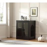 Cat Litter Robot Enclosure With Glass Cat-observant Doors,litter Robot Cabinet With Reversible And O