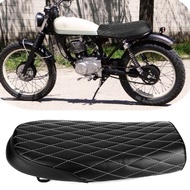 eleganthome Motorcycle Flat Cushion PU Leather Saddle  Vintage Cafe Racer Seat for CG125 GN CG CB400