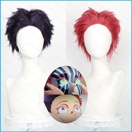 SS12 Demon Slayer Akaza Hakuji Cosplay Wig Anime Hair Hairpiece Heat Resistant Halloween Party SS12