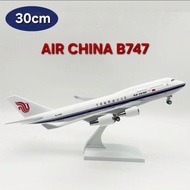30cm AIR CHINA BOIENG 747 B747 Diecast Metal Transport WheelOriginal Kids Collection Gift