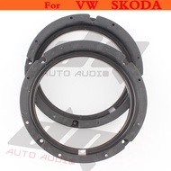 2PCs 6.5 '' Front Door Stereo Speaker Mat for Vw Skoda Adapter Plates Bracket Ring Mat Black nylon f