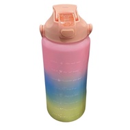MIISOO Botol Minum 2 Liter Botol Gradasi/Botol Viral/Tumbler Gradasi Warna/Botol Motivasi