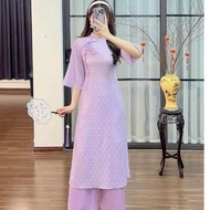 Innovative ao dai, dragonfly silk brocade ao dai, super beautiful flared sleeveless dress