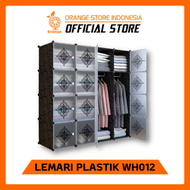 ORANGE Lemari Plastik Portable 16 Pintu + 2 gantungan Multifungsi - Lemari Pakaian Plastik Serbaguna