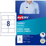 Avery Fabric Cloth Shirt / T-Shirt Name Badge Labels 86.5X55.5mm L7418 / 959171 (Laser Print Only) L