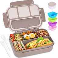Bento Box-Adult Lunch Box, Unisex, With 4 Compartments, Equipped with Tableware, Sauce Jar, Paper Co