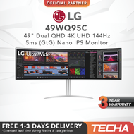 [FREE SAME DAY] LG 49WQ95C-W | 49" Dual QHD | 4K | 144Hz | 5ms (GtG) | Nano IPS | Monitor
