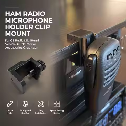 Mobile Radio Microphone Holder Clip Stand For Ham CB Radio Mic Truck Vehicle Interior Accessories Or