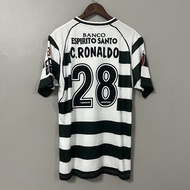 02-03 Ronaldo SL Soccer Ball. #           28 Retro SCP Home Football Jersey of Lisbon